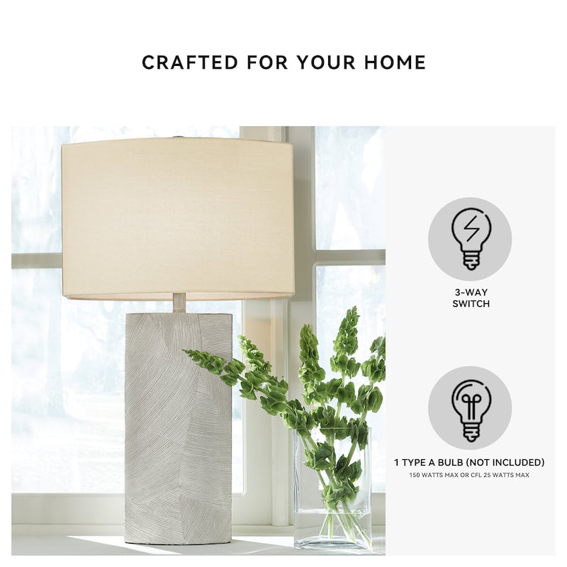 Bradard Ivory/Brown Table Lamp - 30.5 in