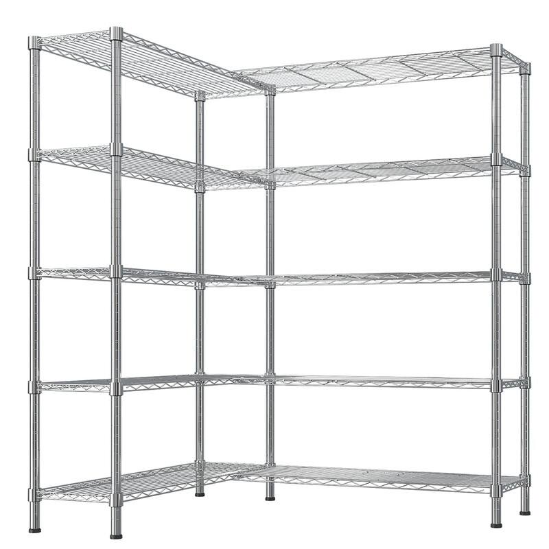 4-Tier Steel Height -Adjustable Storage Rack Heavy Duty Shelving Unit