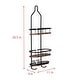 preview thumbnail 12 of 14, Utopia Alley Tia Rustproof Teak Overhead Shower Caddy with 3 Shelves, Hanging Shower Head Organizer, Black & Chrome Finish