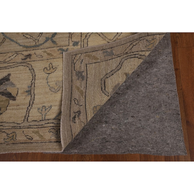 Oushak Turkish Area Rug Beige Hand-Knotted Wool Carpet - 8'1"x 10'1"