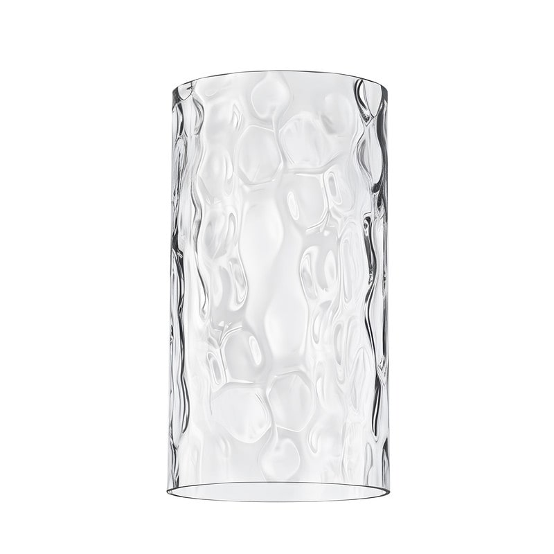 Starsky 5.51-Inch x 9.84-Inch Clear Water Ripple Cylinder Glass Replacement Shade for Compatible Light Fixtures