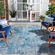 preview thumbnail 1 of 2, SAFAVIEH Courtyard Obdulia Casual Rug 5'1" x 7'6" - Grey/Aqua - Rectangle