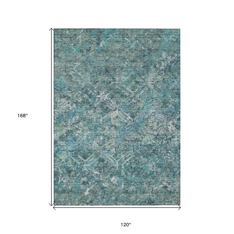 HomeRoots Geometric Transitional Rectangle Outdoor Rug