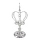 preview thumbnail 5 of 17, Crystal Bead Crown Decor Centerpiece Accent Piece Tabletop with Mirror Stand 18" H x 9" D - Silver