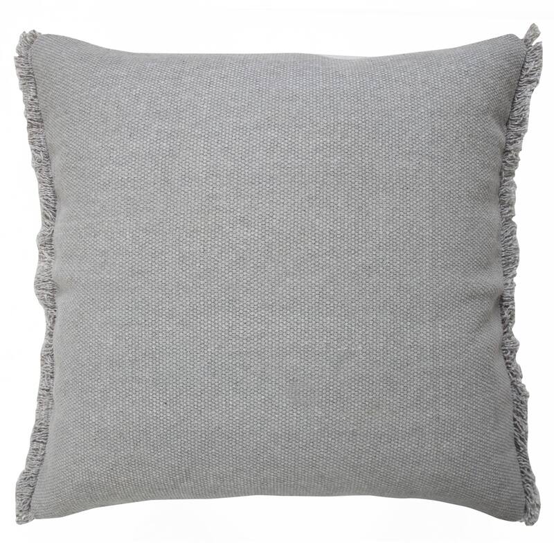 Power Loomed Solid Cotton Throw Pillow Cover - 20" - Gray