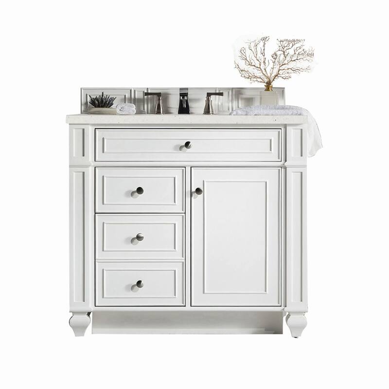 James Martin Vanities 157-V36-3LDL Bristol 36" Single Basin Walnut - Bright White - Painted