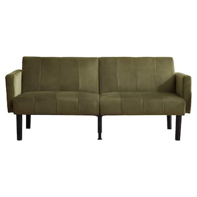 75.5 Inch Convertible Futon Sofa Bed with Adjustable Backrest, 3-Seater