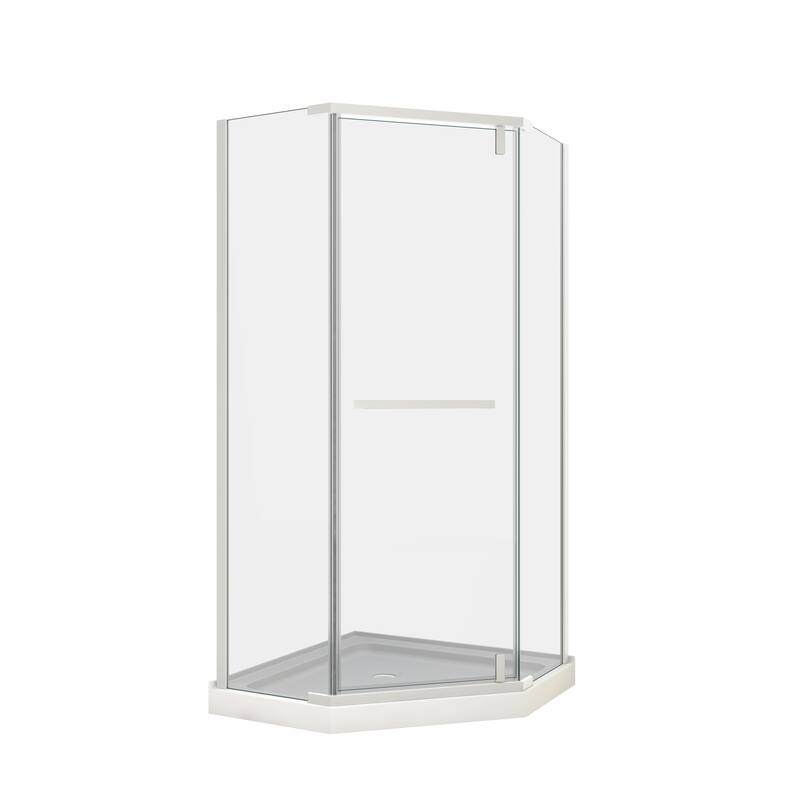 34.75'' W x 72'' H Semi-Frameless Neo-Angle Pivot Shower Door - 34.75" X 34.75" X 72"