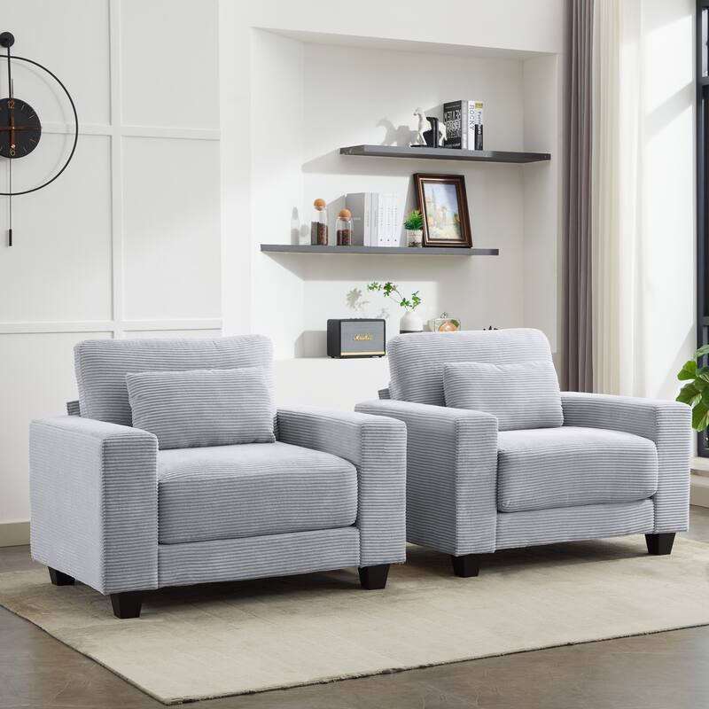 Corduroy Widened Single Sofa Chair, A Extra Lumbar Pillow