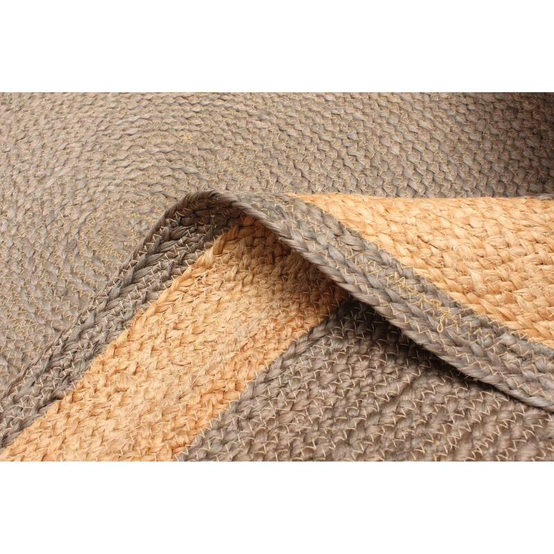 ECARPETGALLERY Braided Weave Palas Denizli Taupe Jute Rug - 3'10 x 3'10