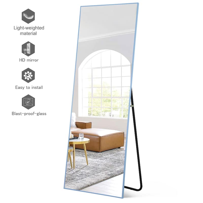 Dovelina Modern Full Length Floor Mirror - Freestanding Vanity Mirror for Bathroom or Living Space