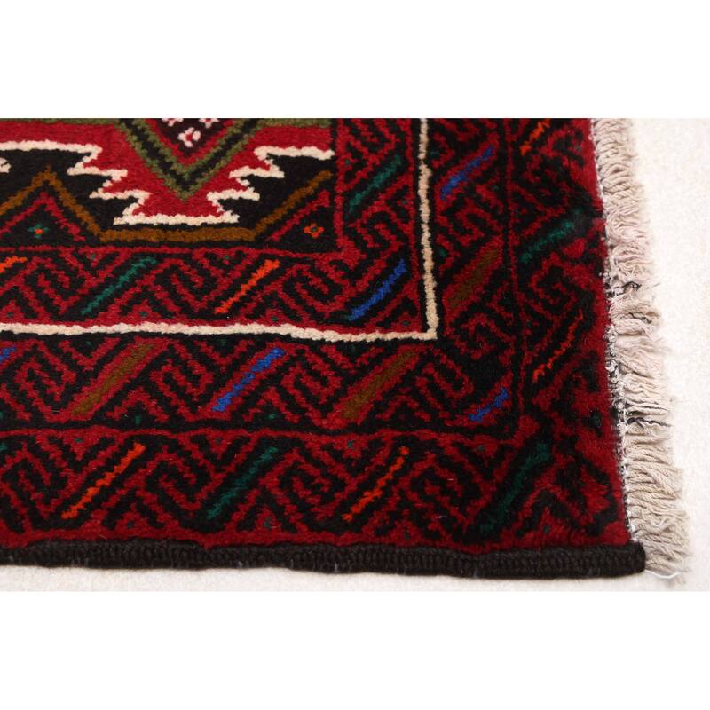 ECARPETGALLERY Hand-knotted Teimani Red Wool Rug - 2'3 x 6'7