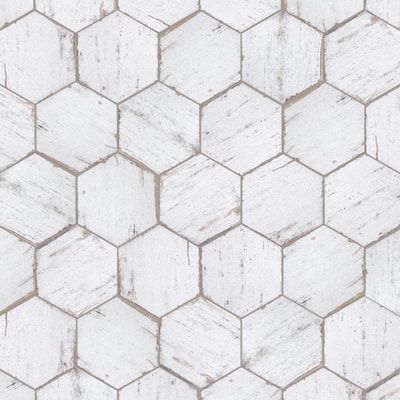 Merola Tile Retro Mini Hex Blanc 7" x 8" Porcelain Floor and Wall Tile