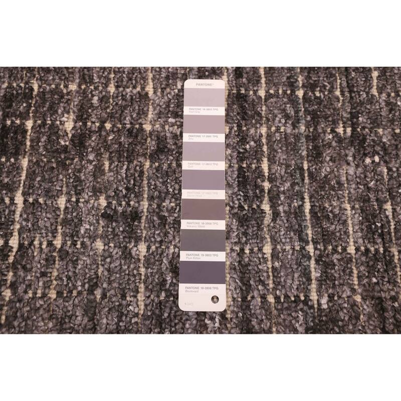 ECARPETGALLERY Hand Loomed Ananda Dark Grey Silk Rug - 3'11 x 6'0