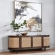 preview thumbnail 1 of 10, Classic Home Teresa 4-Door Sideboard Walnut Brown and Natural Cane