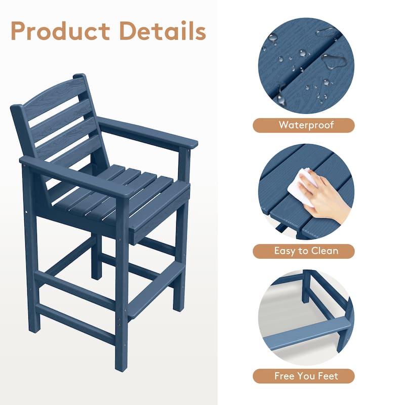 Plastic Tall adirondack Chair Set Of 2-Piece