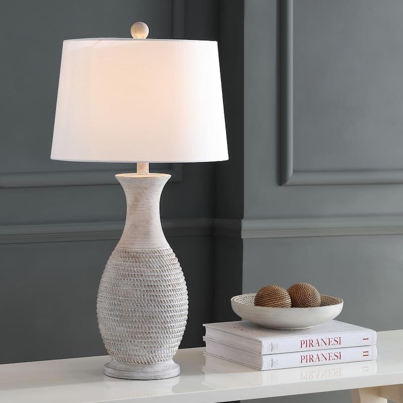 SAFAVIEH Lighting Theresie Grey 30-inch LED Table Lamp (Set of 2) - 15"x15"x30" - 15"W x 15"D x 30"H