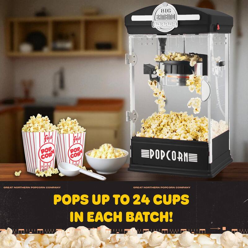 Popcorn Machine - Big Bambino Old Fashioned Popcorn Maker by Great Northern Popcorn (Black)
