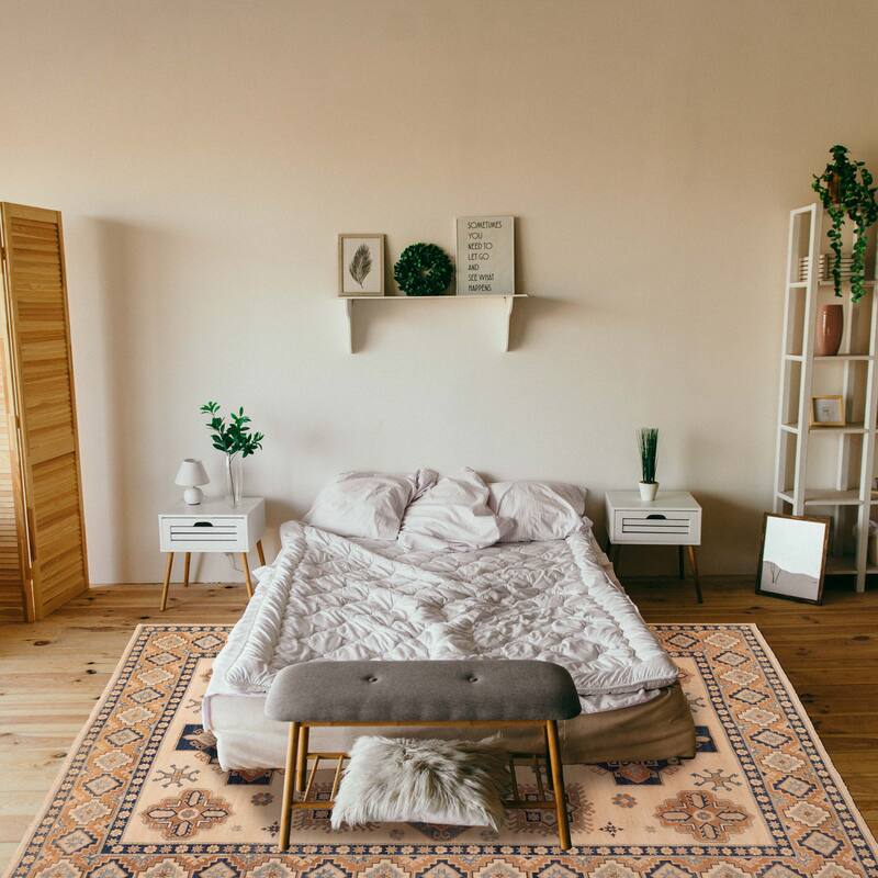 ECARPETGALLERY Hand-knotted Finest Ghazni Ivory Wool Rug - 8'3 x 11'3