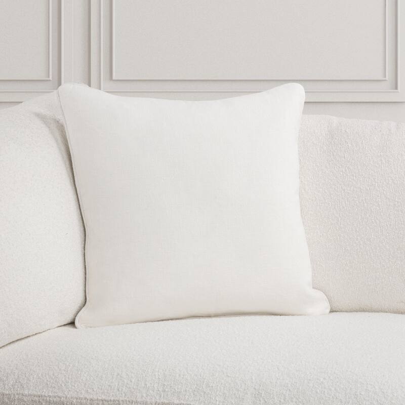 Villa by Classic Home Bedford Linen Fabric Throw Pillow - Ivory