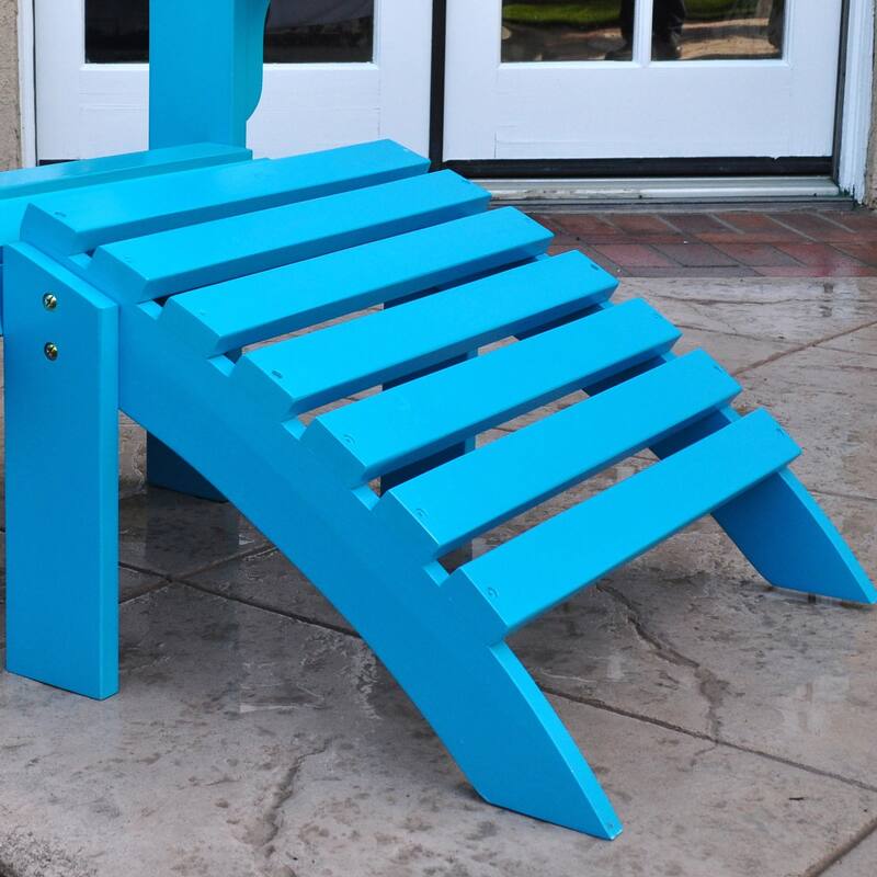 Laguna Wood Outdoor Patio Adirondack Chair Ottoman