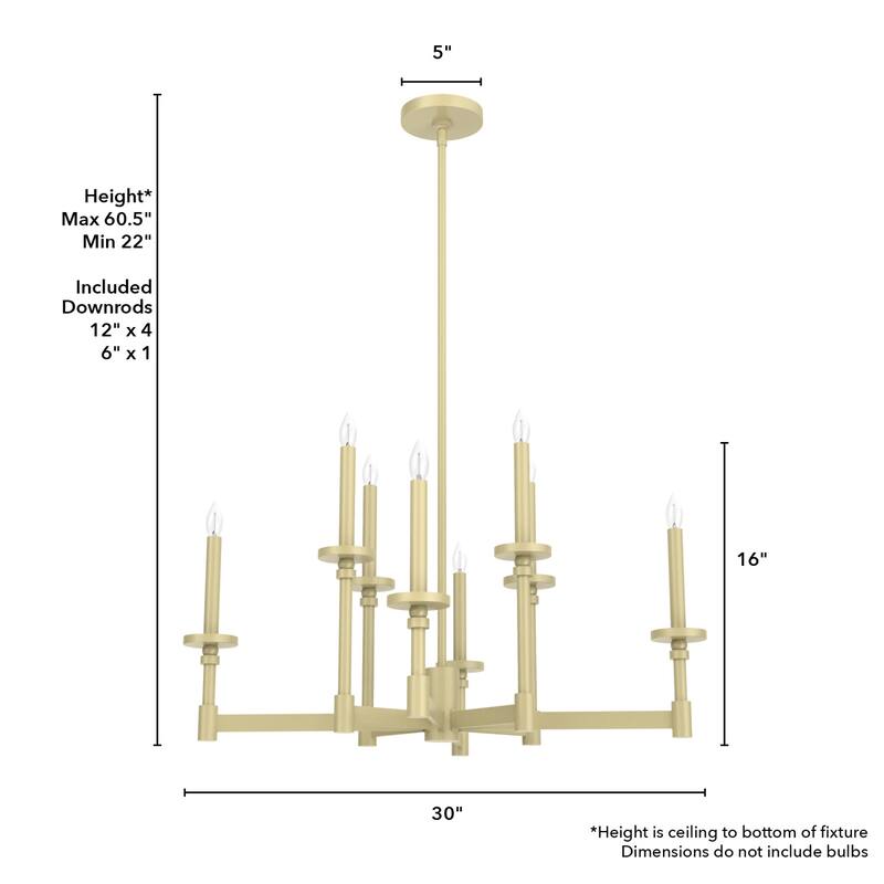 Hunter Briargrove Candle Chandelier - Entry, Dining Room - Glam, Transitional, Modern