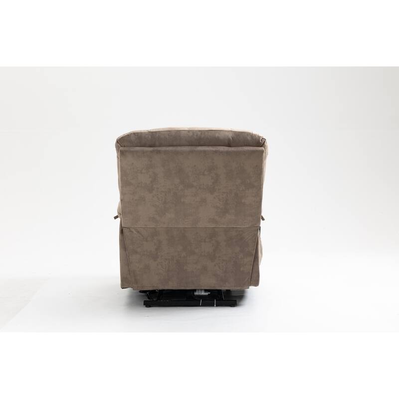 Power Lift Recliner Chair with Massage & Heat, Velvet Upholstered Electric Recliner, Lounge Sofa Chair with Side Pockets