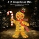 preview thumbnail 4 of 5, Puleo International 50" Pre-Lit Outdoor Gingerbread Man Christmas Holiday Decor with 120 Warm White Twinkling LED Lights - Brown