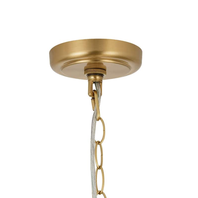 Mid-Century Modern Brass Oversized Metal Dome Pendant Light