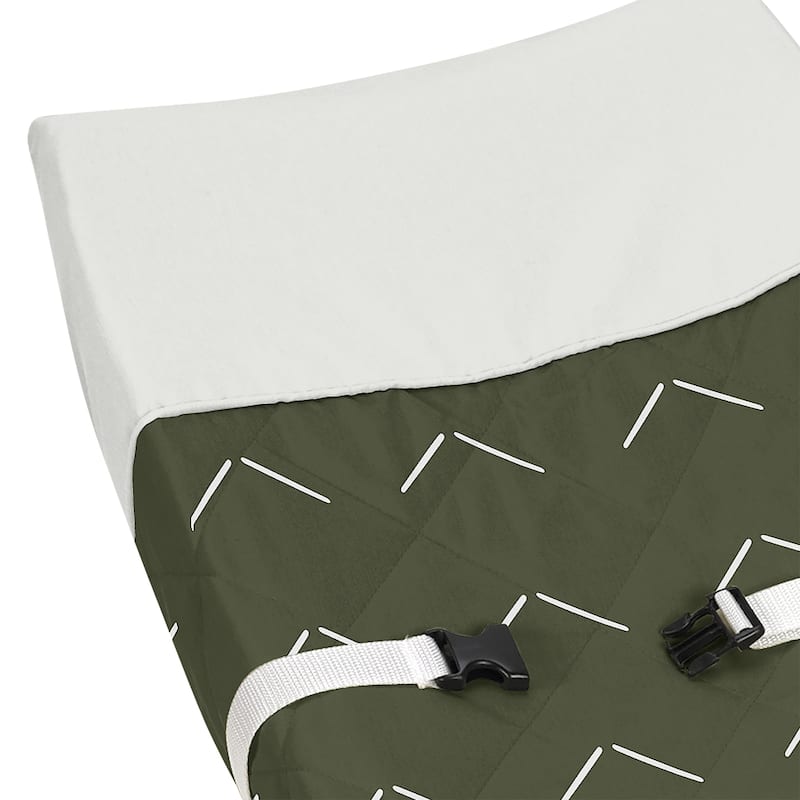 Sweet Jojo Designs Dark Green Boho Arrow Boy Girl Changing Pad Cover Hunter Sage Ivory Bohemian Gender Neutral Shabby Chic