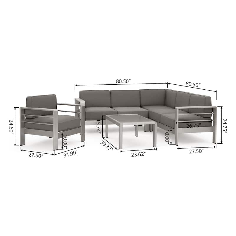 Cape Coral Outdoor 5-piece Sectional Sofa Chat Set by Christopher Knight Home