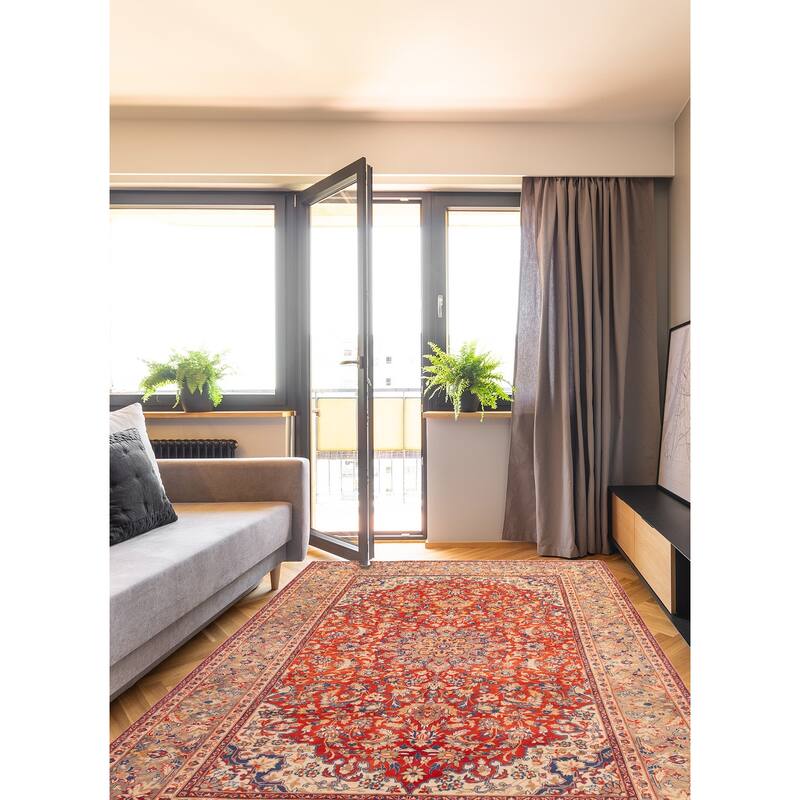 ECARPETGALLERY Hand-knotted Antalya Vintage Red Wool Rug - 7'9 x 11'10