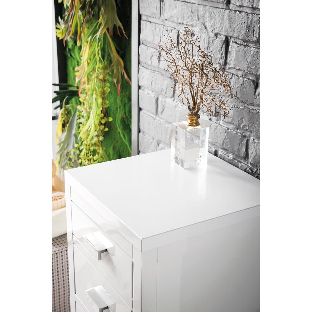 James Martin Vanities Addison 15" Base Cabinet w/ Drawers, Glossy White