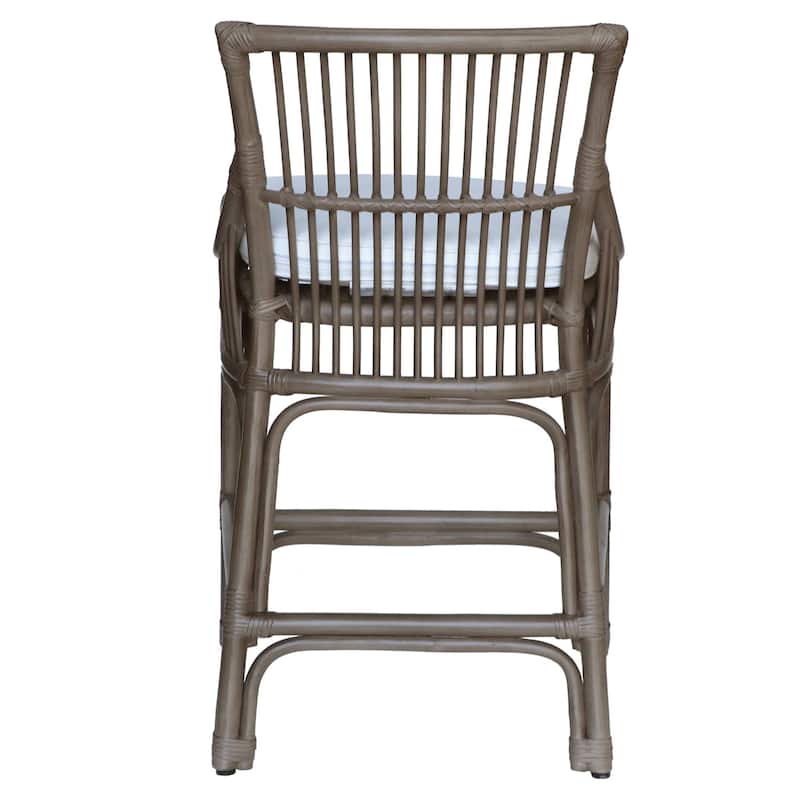 Emily Rattan Counter Stool with Cotton Cushion by East at Main