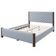 preview thumbnail 18 of 16, Queen Size Bed Frame,Upholstered Platform Bed with Tufted Headboard and Solid Wood Legs,No Box Spring Needed