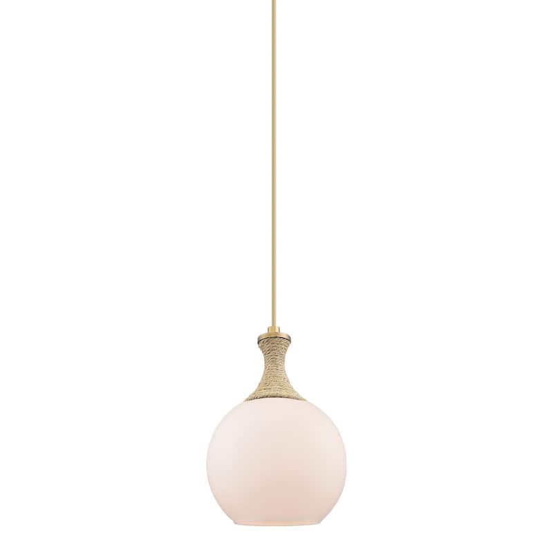 Innovations Lighting 415-1PR-12-8 Astor Pendant Astor 8" Wide Mini - Brushed Brass / Matte White