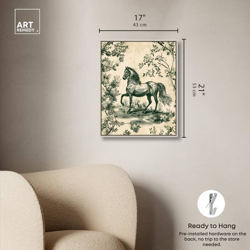 Equestrian Etching Canvas by Art Remedy