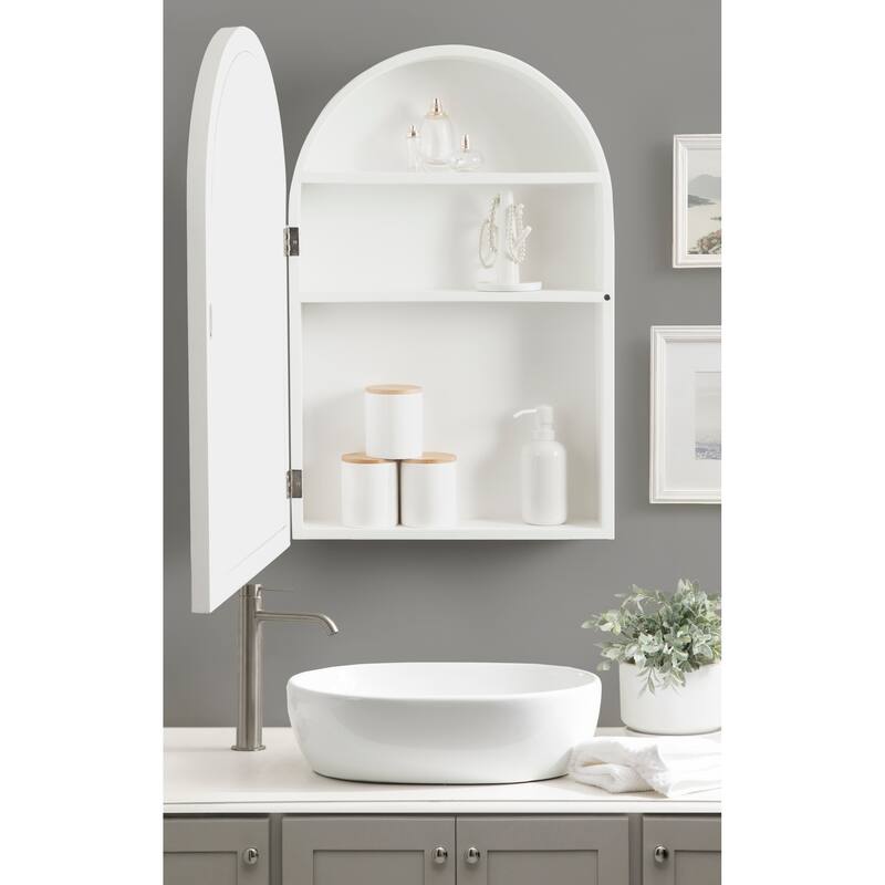 DesignOvation Arkland Arch Mirror Vanity Cabinet - 20x6x30