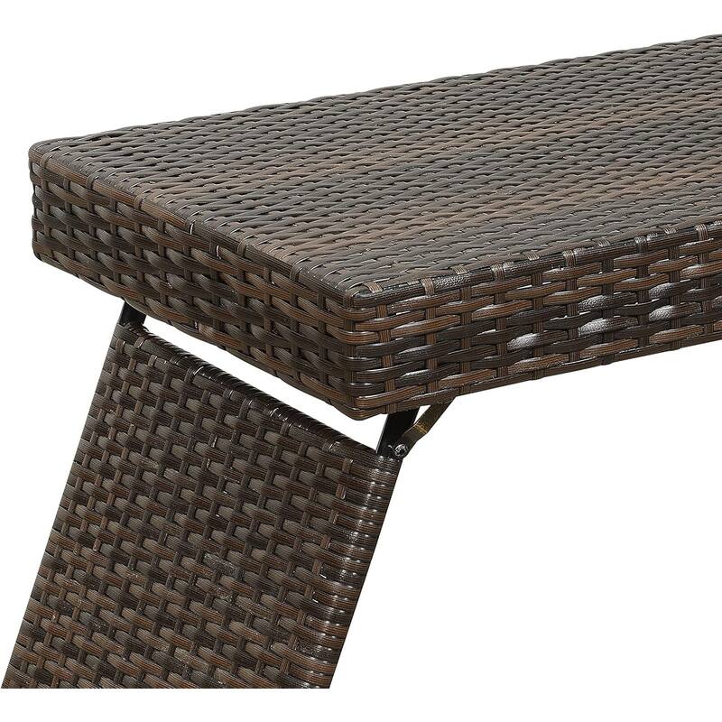 Portable Folding Wicker Table,only 7 lbs with foldable legs,easy for storage and outdoor use