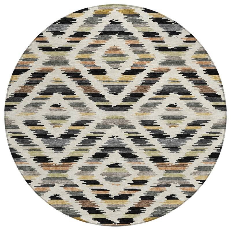 Machine Washable Indoor/ Outdoor Global Diamdon Chantille Rug
