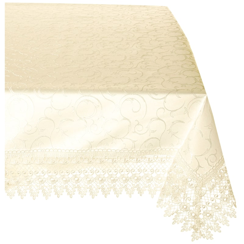 Violet Linen Flower Bow Vintage Lace Pattern Tablecloths