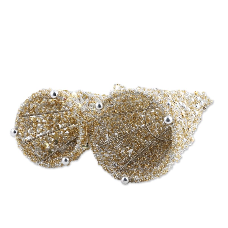 Novica Handmade Sparkling Glow Glass Beaded Holiday Decor (Pair)