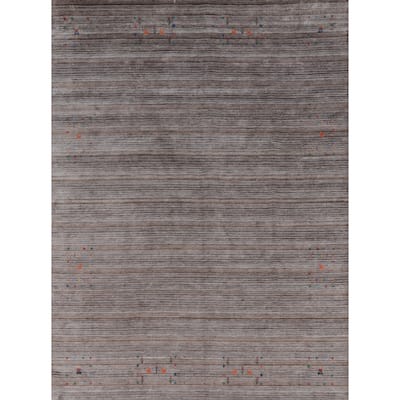 Hand Knotted Oriental 100% Wool Carpet Tribal Tribal Greys & Charcoal Gabbeh Area Rug - 9' 10'' X 8' 0''