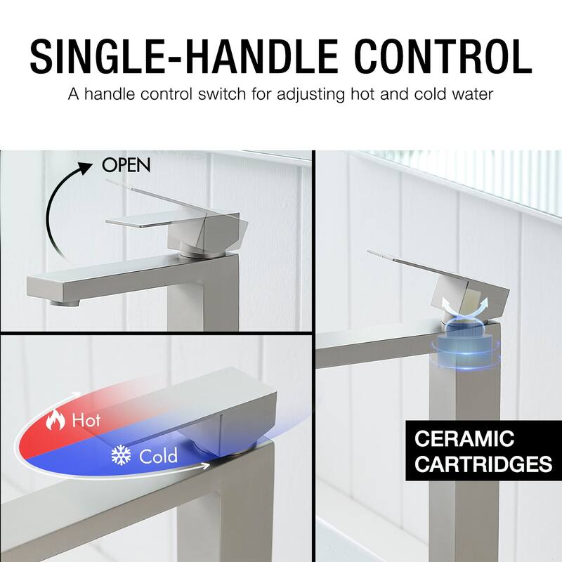 Topcraft Stainless Steel Single Handle Bathroom Sink Faucet