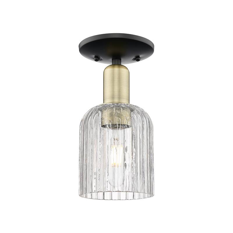 Innovations Lighting 716-1C-11-5 Bridal Veil Semi-Flush Bridal Veil 5" - Black Antique Brass / Clear