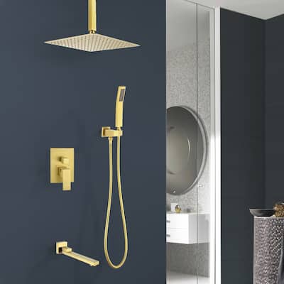 Topcraft 16-inch Complete Shower System with Tub Filler and Hand Shower