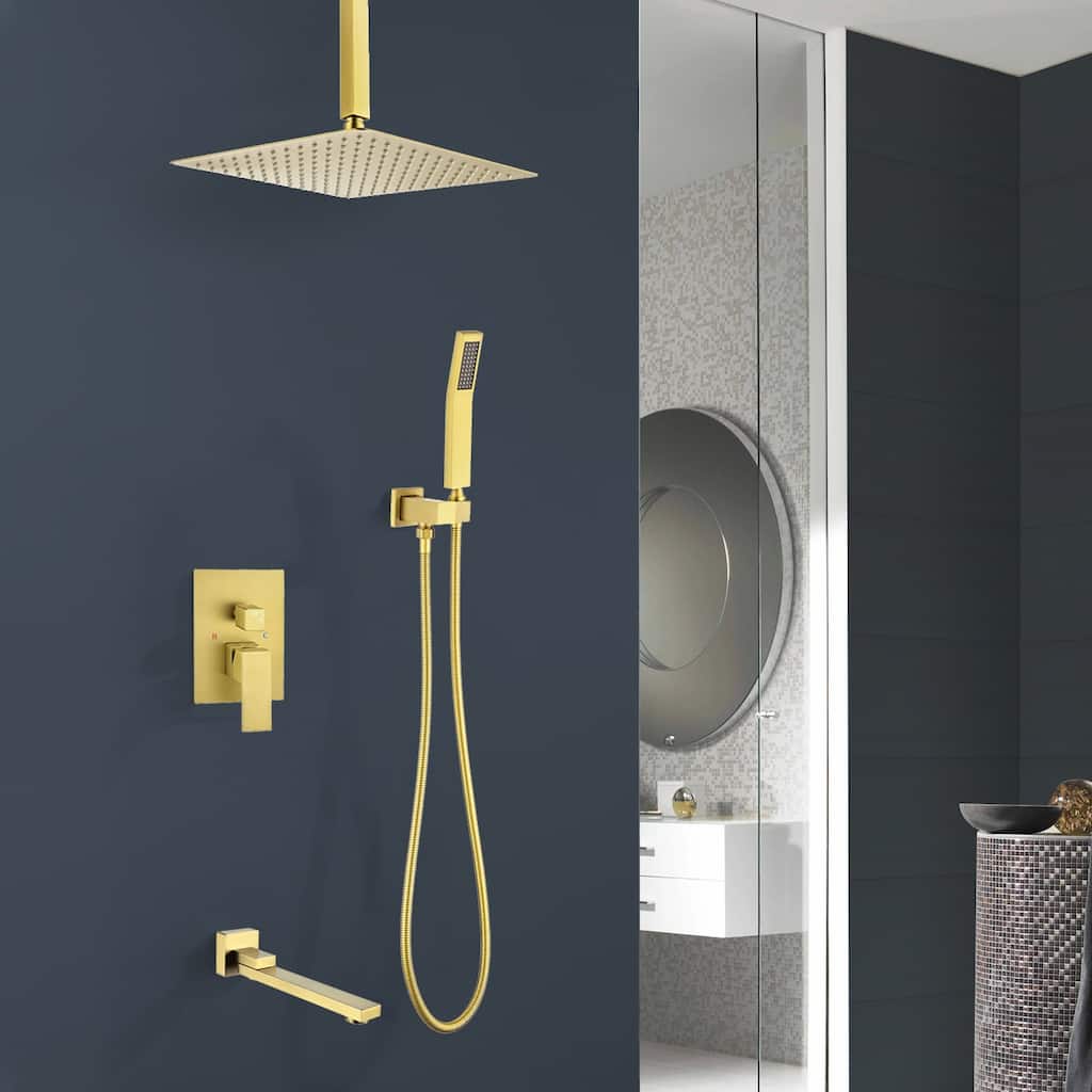 Topcraft 16-inch Complete Shower System with Tub Filler and Hand Shower