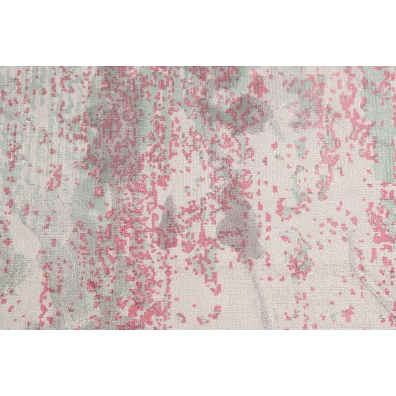 Contemporary Indian Area Rug Handmade Abstract Wool Carpet - 5'7"x 8'0"