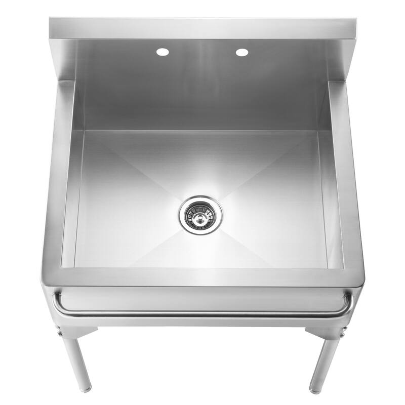 Whitehaus Collection Single Bowl Utility Sink with Towel Bar