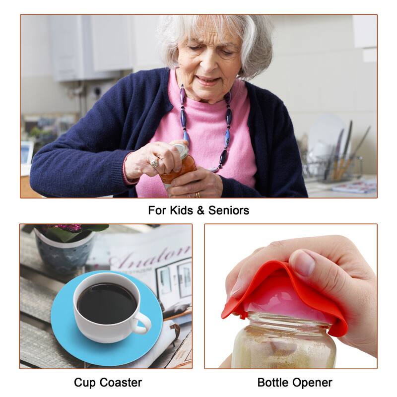 4pcs Multi-Purpose Non Slip Jar Grip Pad Bottle Opener for Weak Hands